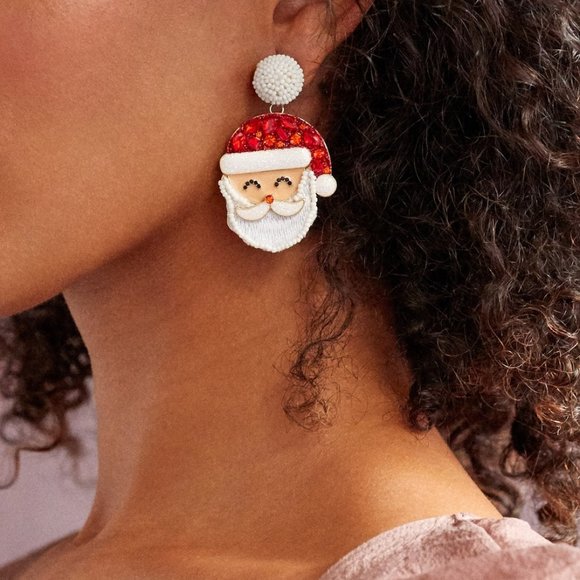 NWT BaubleBar Santa and Mrs Claus Christmas Holiday Drop Earrings - Picture 2 of 7